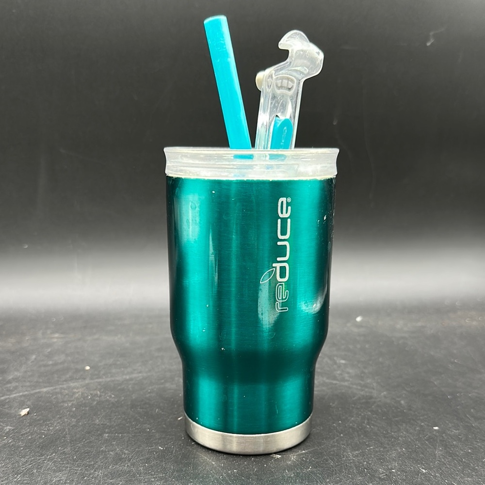 Teal Insulated Tumbler with Straw